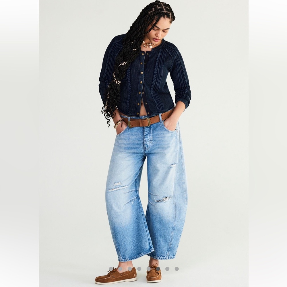 We the Free Good Luck Mid-Rise Barrel Jean